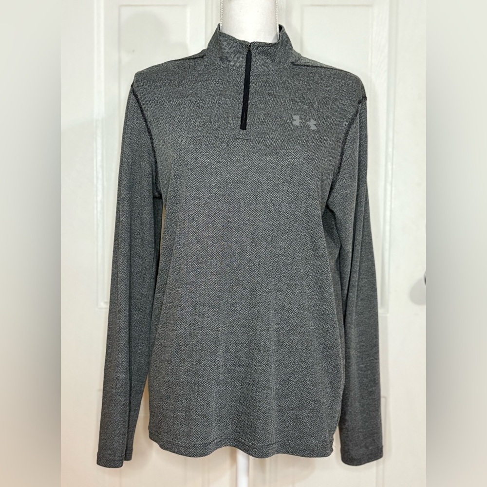 Under Armour Threadborne 1/4 Zip Unisex Top Black/Grey size Small